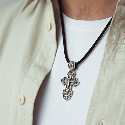 Срібний хрест "Розп'яття Ісуса Христа. Ангел Хранитель" 1938 №2