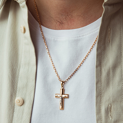 Золотий хрестик "Розп'яття" п04084 №2