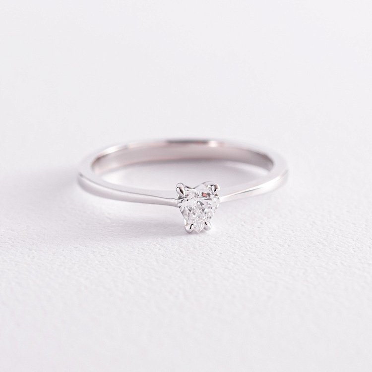 Заручальна золота каблучка "Серце" з діамантом кб0399z від ювелірного магазину Онікс