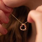 Золоте кольє "Сердечко" з діамантами та сапфірами колб0091ca от ювелирного магазина Оникс - 1