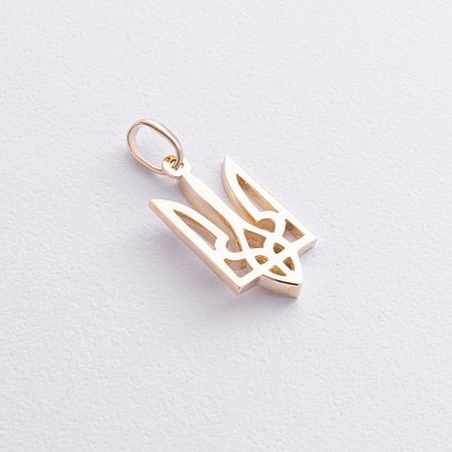 Золота підвіска "Герб України - Тризуб" п03684 №3