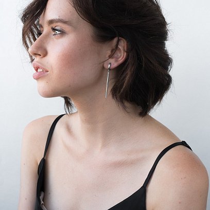 Сережки "Глорія" в білому золоті с05450 №2