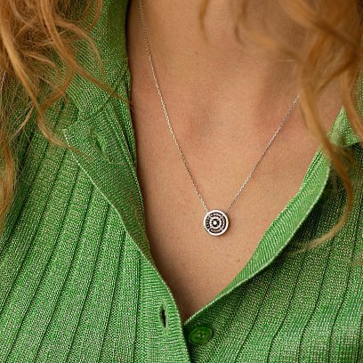 Кольє з діамантами (біле золото) 722291121 №4