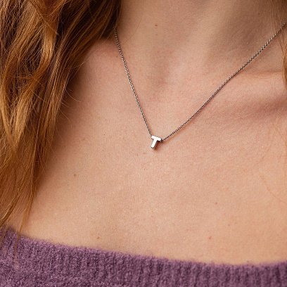 Срібне кольє з літерою "Т" 1105 Т №3