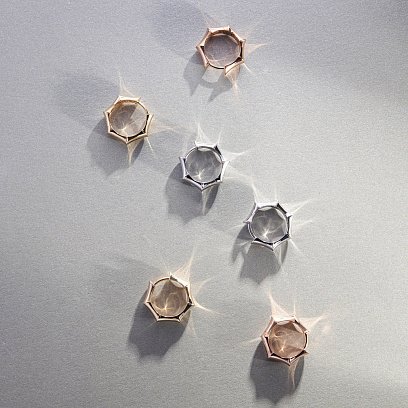 Сережки - кільця "Selesta" у червоному золоті с09015 №3