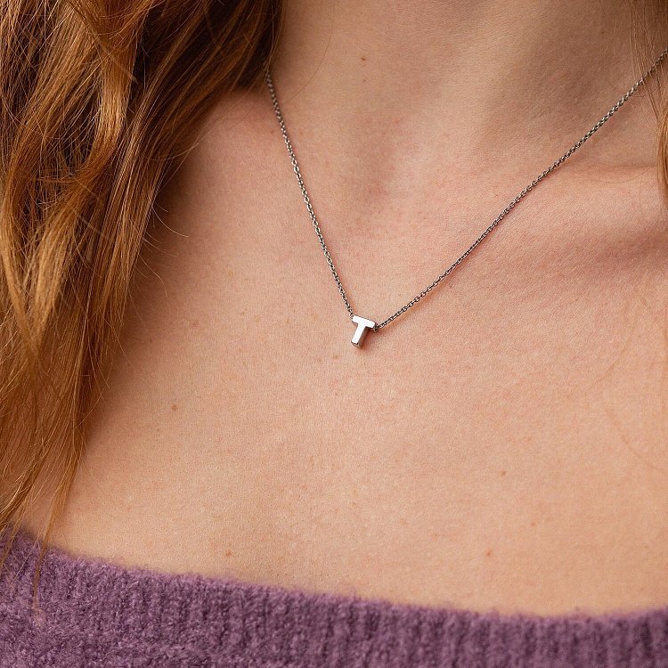 Срібне кольє з літерою "Т" 1105 Т від ювелірного магазину Онікс - 2