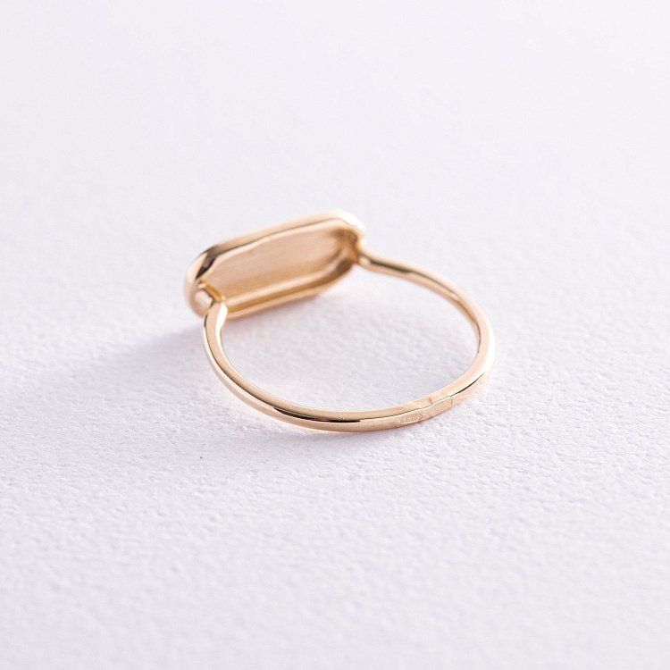 Кольцо в желтом золоте (возможна гравировка) к07206 от ювелирного магазина Оникс - 4