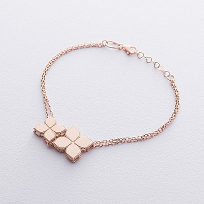 Золотий браслет "Дві конюшини" б04279