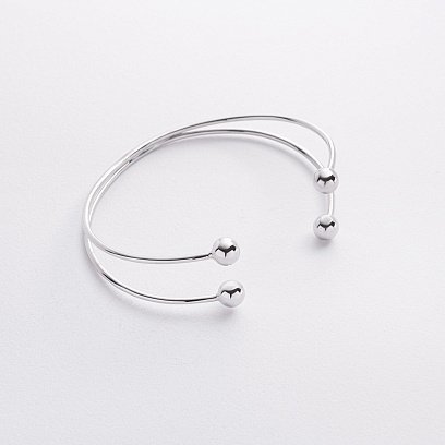 Жесткий браслет "Шарики" (белое золото) б05580 №8