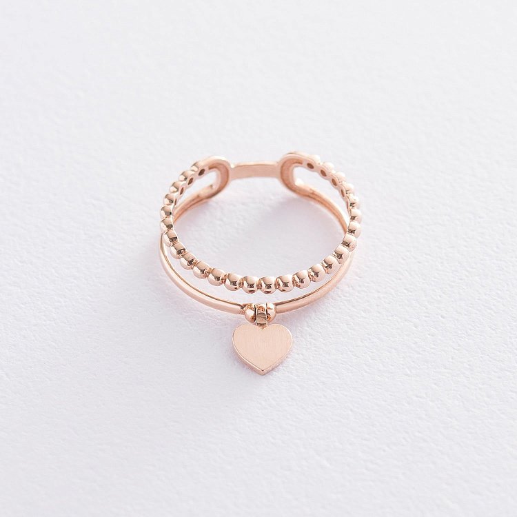 Золота каблучка "Серце" к05522 від ювелірного магазину Онікс - 4