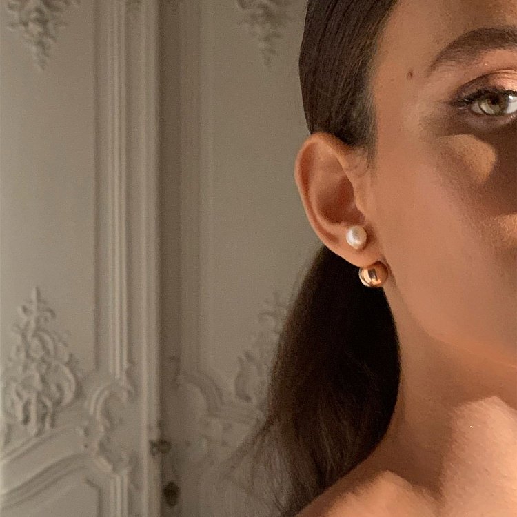 Золоті сережки "Кульки" з перлами с03441 від ювелірного магазину Онікс - 7