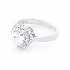 Срібний перстень "Сердечко" з фіанітами 112107 от ювелирного магазина Оникс - 1