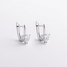 Срібні сережки "Сердечки" з фіанітами 123528 от ювелирного магазина Оникс