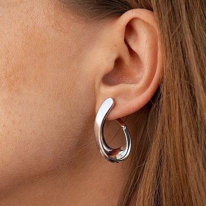 Сережки "Крапельки" у білому золоті с08900 №3