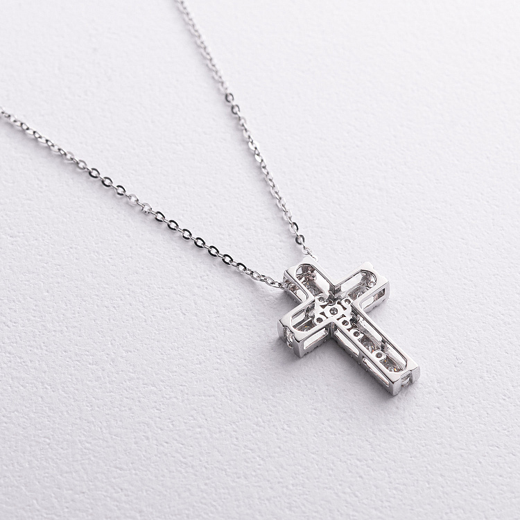 Золоте кольє "Хрестик" з діамантами колб0202mi від ювелірного магазину Онікс - 2