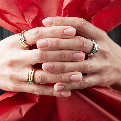 Кольцо "Змея" в желтом золоте к08410 №6