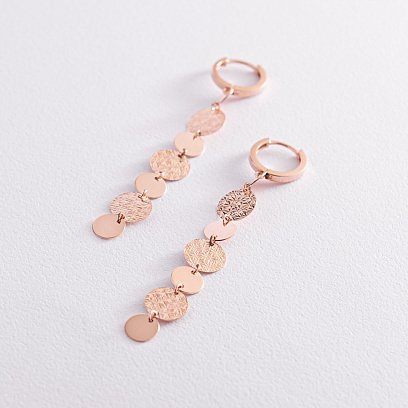 Золоті сережки "Монетки" с07866