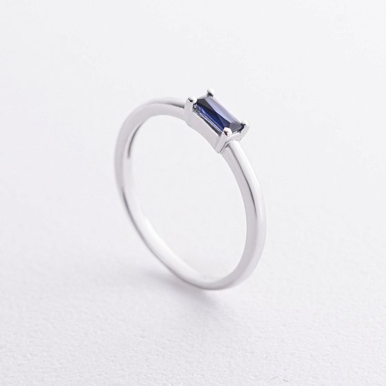 Серебряное кольцо с синтетическим сапфиром 1923/1р-HSPH