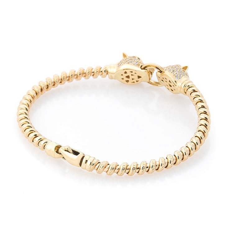 Золотий браслет з пантерами (фіаніти) б03204 від ювелірного магазину Онікс - 2