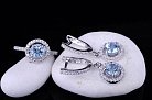 Женское кольцо с голубым топазом (фианиты) 111428 от ювелирного магазина Оникс - 3