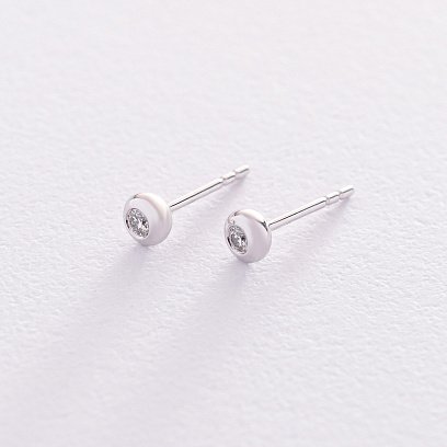 Золоті сережки-пусети з діамантами сб0278ri