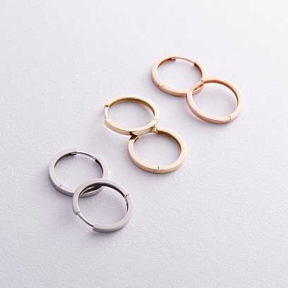 Сережки - кільця в білому золоті с08329 №6