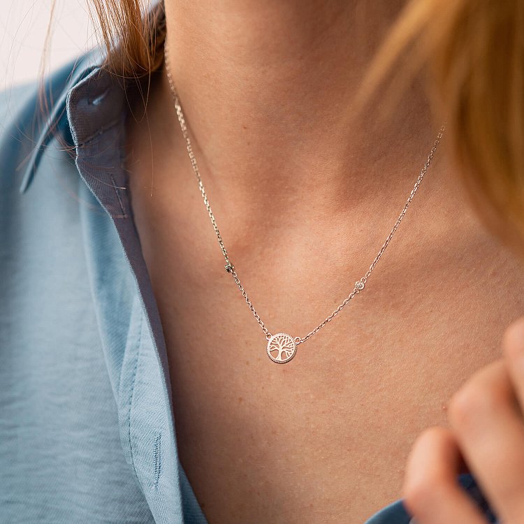 Срібне кольє "Дерево життя" (фіаніт) 18816 від ювелірного магазину Онікс - 13