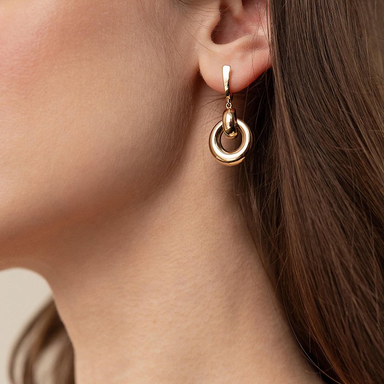 Серьги "Дакота" в желтом золоте с08114 от ювелирного магазина Оникс - 6