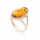 Золотое кольцо (янтарь, фианит) к05606 от ювелирного магазина Оникс - 2