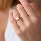 Золотое помолвочное кольцо с фианитами к07018 от ювелирного магазина Оникс - 1