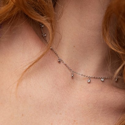 Серебряное колье с фианитами 18809 №4