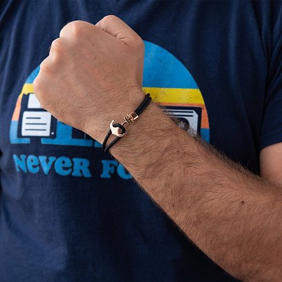 Каучуковий браслет "Якір" із золотою вставкою б02765 №6