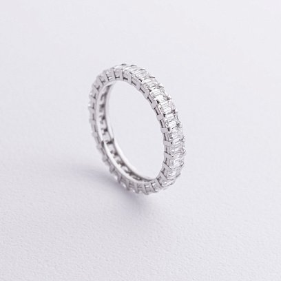 Кольцо с дорожкой бриллиантов (белое золото) 242541121