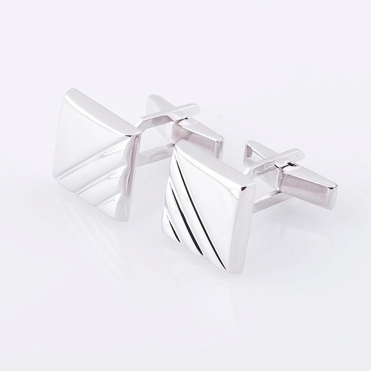 Мужские запонки из белого золота зап00059 от ювелирного магазина Оникс - 1