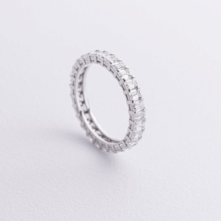 Кольцо с дорожкой бриллиантов (белое золото) 242541121 от ювелирного магазина Оникс