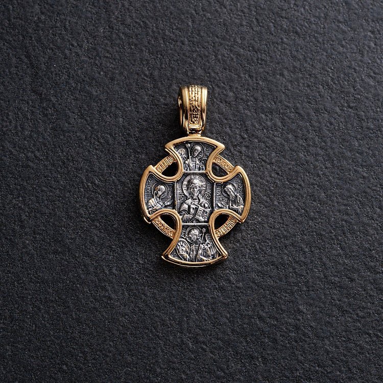 Православний хрест "Господь Вседержитель. Ангел Хранитель" 131679 від ювелірного магазину Онікс - 4