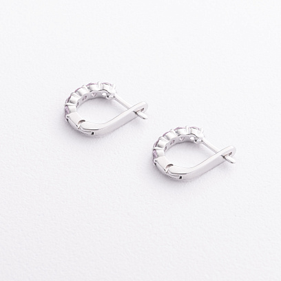 Серебряные серьги с розовыми синтетическими сапфирами 2580/1р-PSPH №2