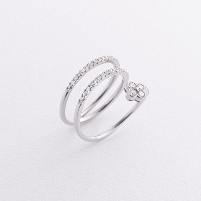 Золотое кольцо "Клевер" с бриллиантами кб0179са №3