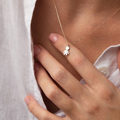 Кольє "Хлопчик" у червоному золоті (фіаніт) кол02199 №4