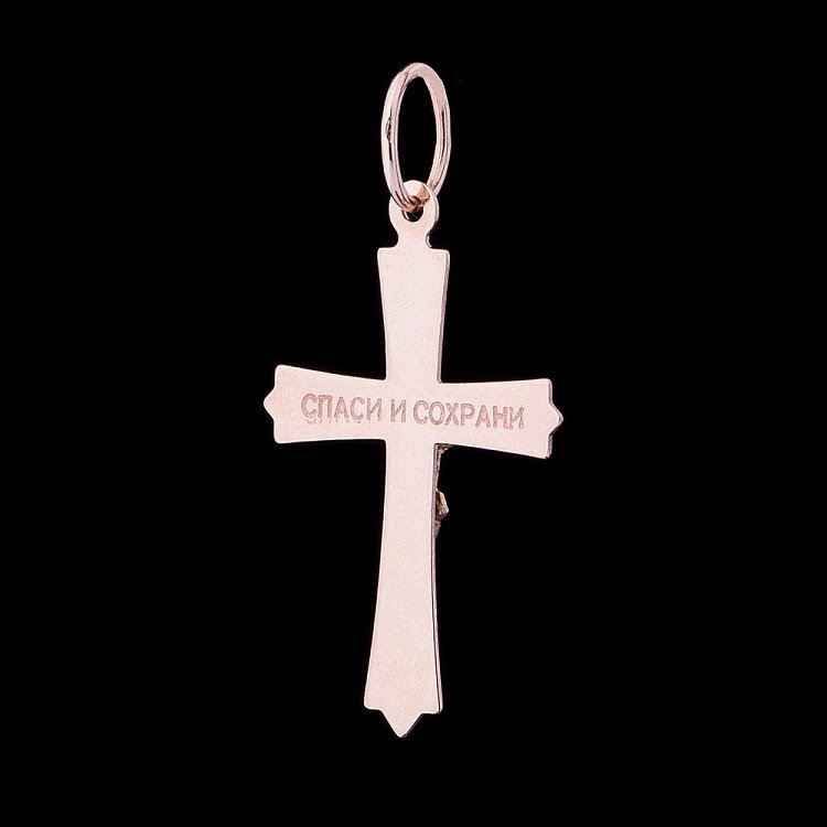 Золотий дитячий православний хрестик (фіаніт) п02294 від ювелірного магазину Онікс - 4