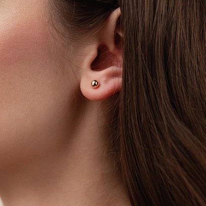 Золоті сережки - пусети "Кульки" с04761 №2