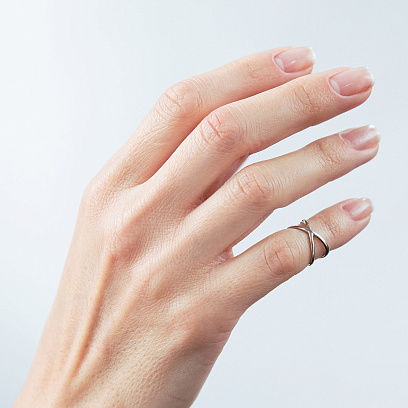 Срібна каблучка "Орбіта" на фалангу 901-00877 №2