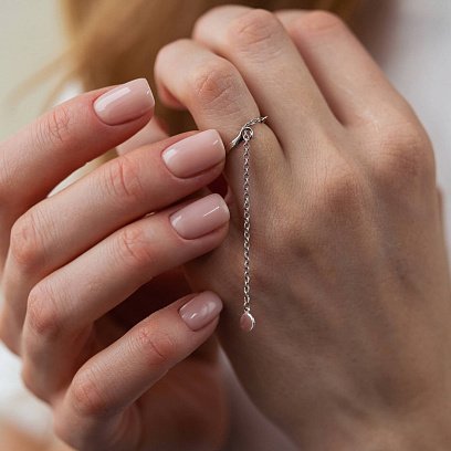 Серебряное кольцо "Монетка на цепочке" 901-01391 №6