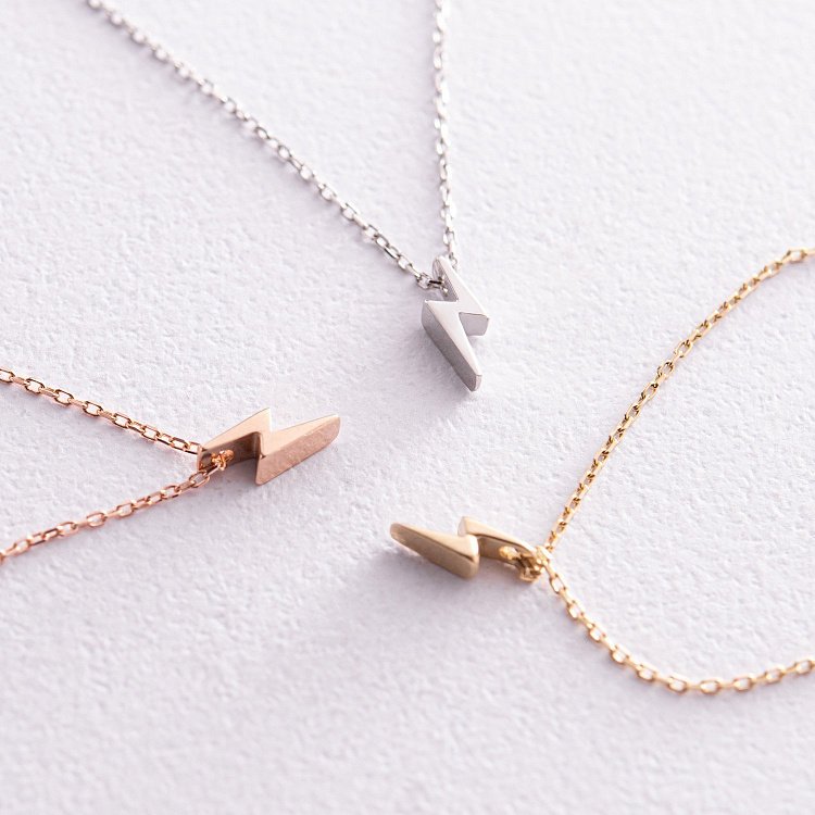 Кольє "Блискавка" у білому золоті кол02287 від ювелірного магазину Онікс - 4