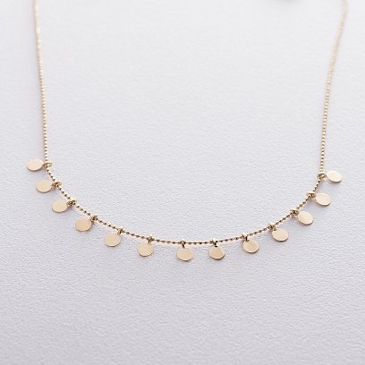 Кольє "Монетки" в жовтому золоті кол01389