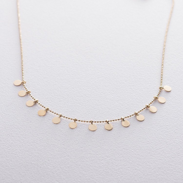 Кольє "Монетки" в жовтому золоті кол01389 від ювелірного магазину Онікс