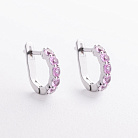 Срібні сережки з рожевими синтетичними сапфірами 2580/1р-PSPH от ювелирного магазина Оникс
