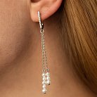 Срібні сережки з перлами і фіанітами 2336/1р-PWT от ювелирного магазина Оникс - 4