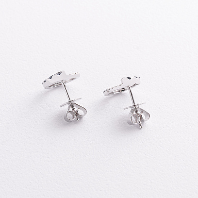 Золоті сережки - пусети (діаманти, сапфіри) сб0623lg №2