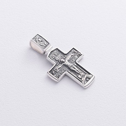 Серебряный крест "Распятие Христово. Деисус" (чернение) 132991 №4